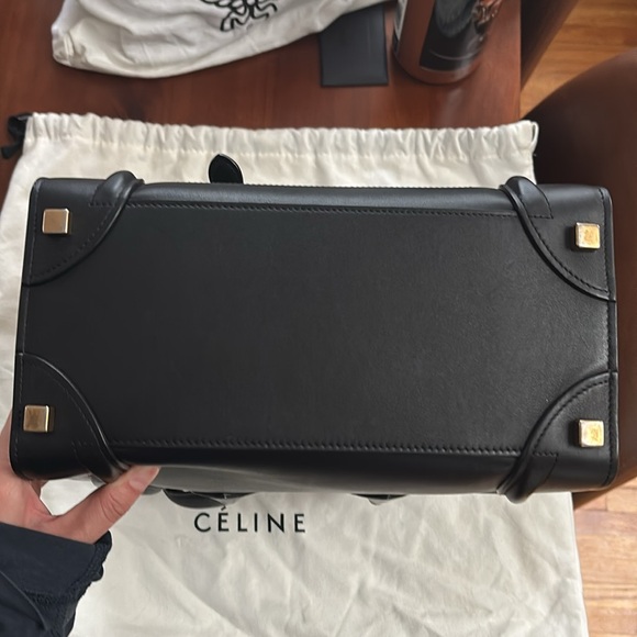 Celine Micro Luggage Black Smooth Leather Bag - Picture 6 of 11